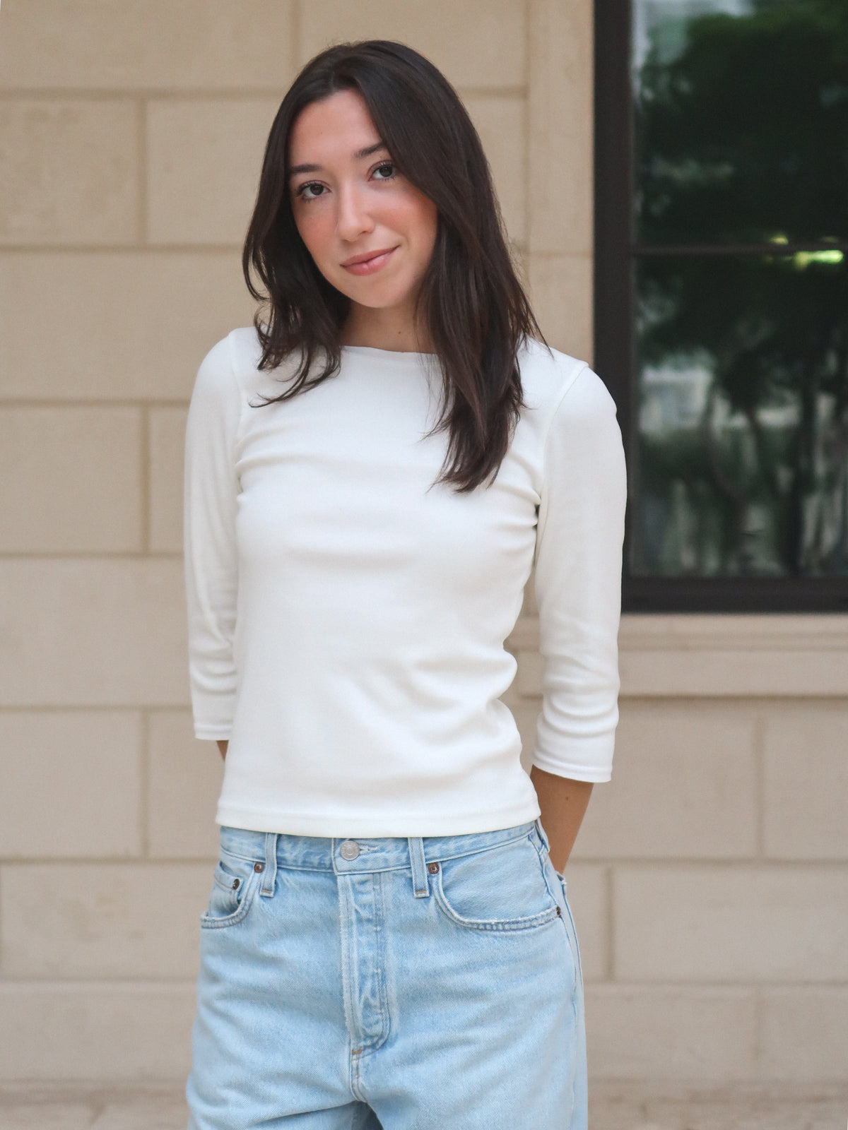 Nautica 3/4 Sleeve Knit Top