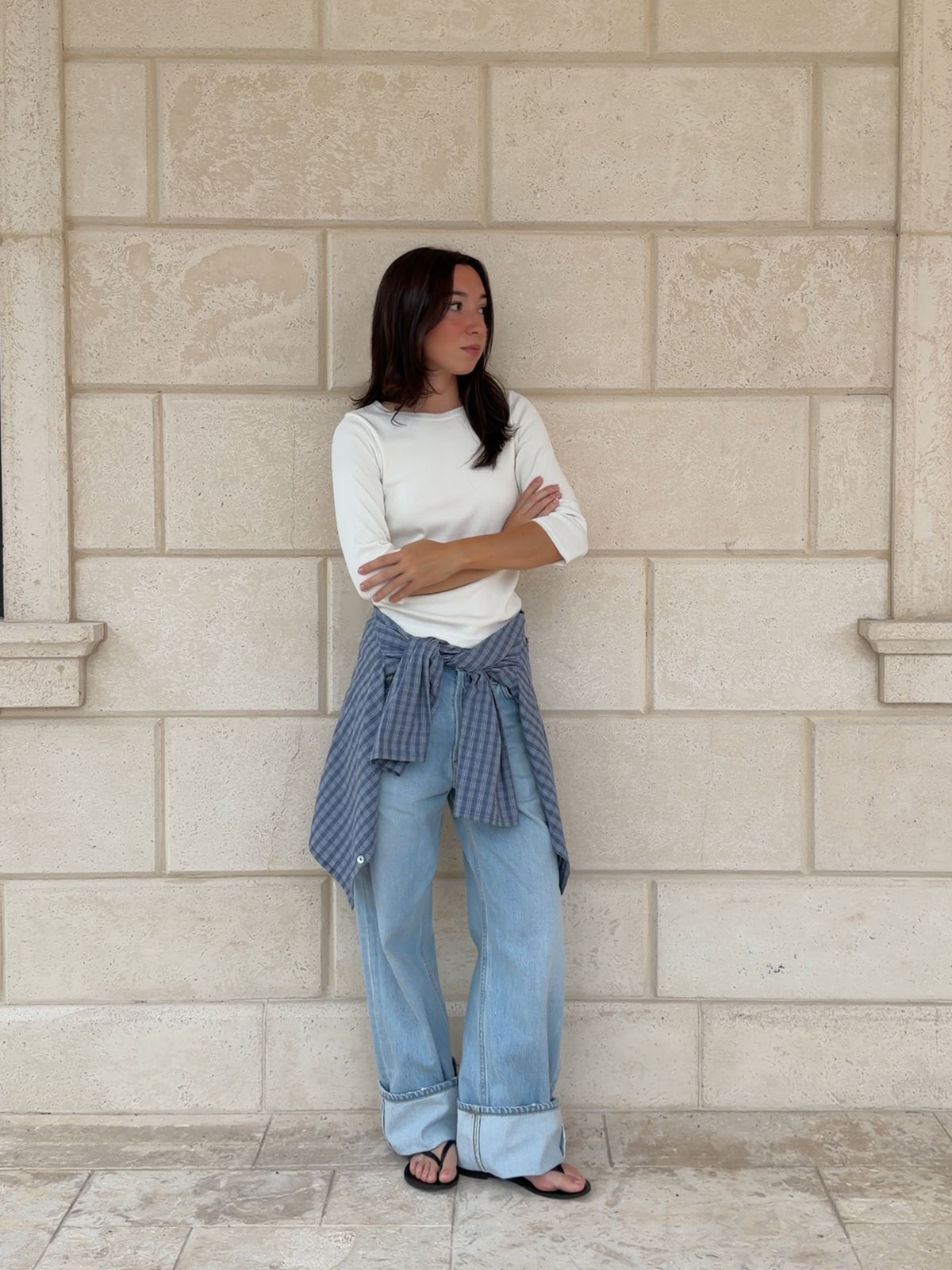 Nautica 3/4 Sleeve Knit Top