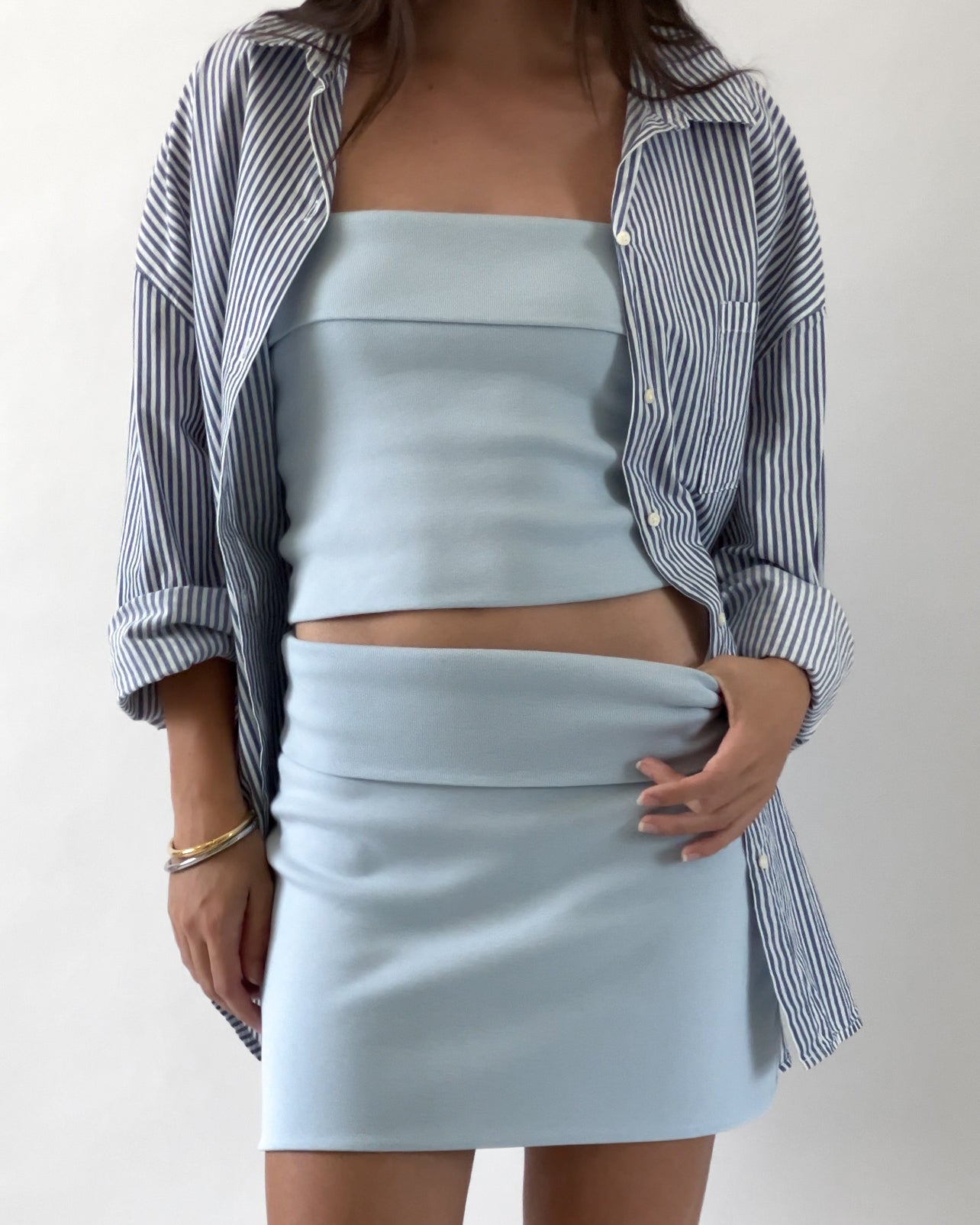Venus Tube Top Pale Blue